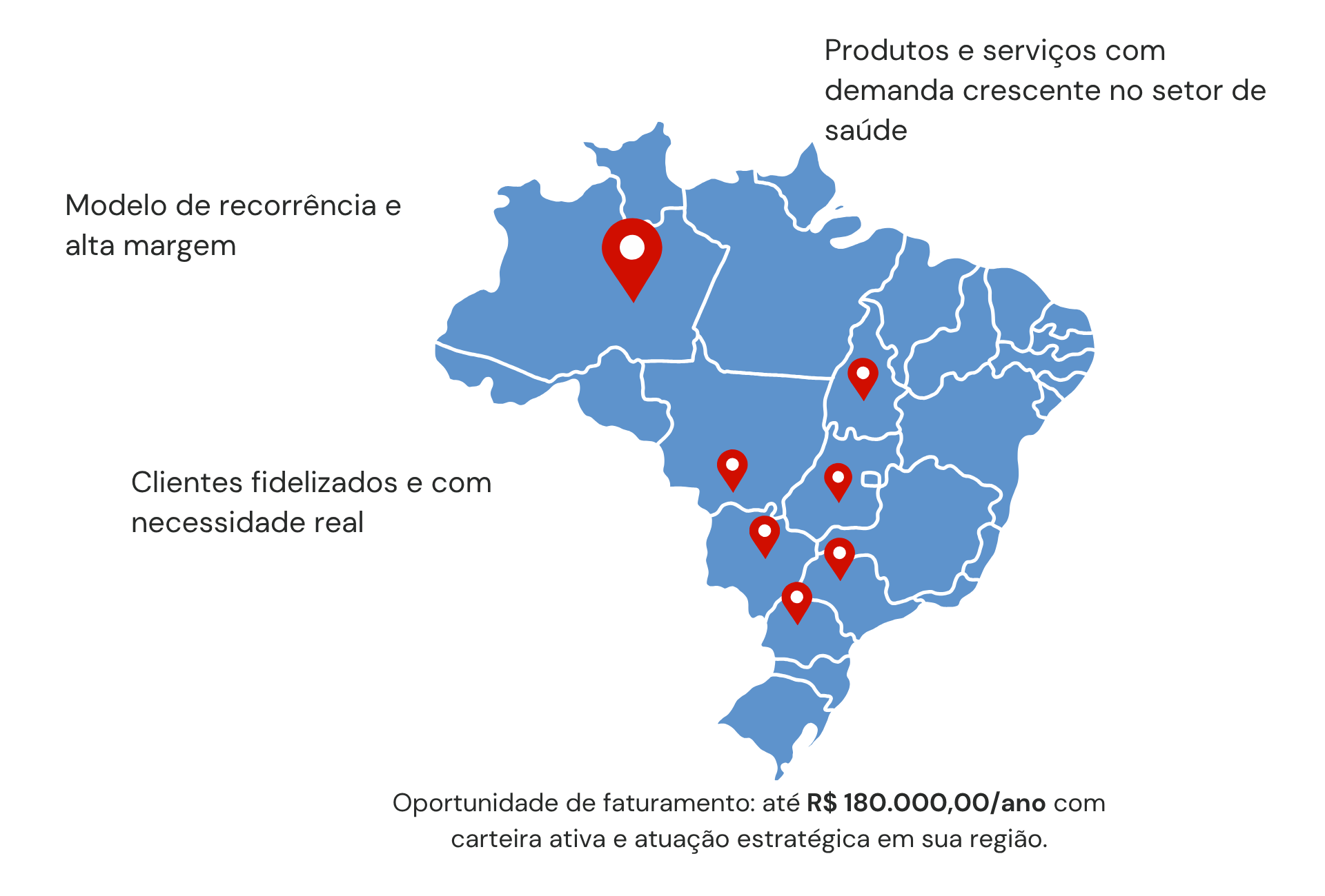 Mapa do brasil com nossas qualidades